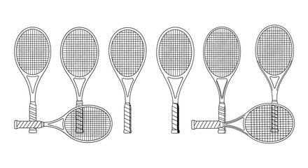 Vintage tennis rackets arranged in a repeating pattern for sports and recreation concepts vector