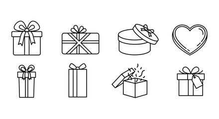Hand drawn gift boxes collection festive presents celebration surprise presents celebration surprise vector