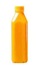 A yellow bottle filled with mustard sauce isolated
