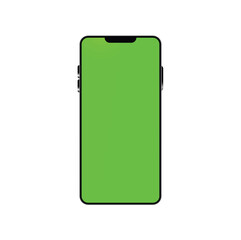 Smartphone mokeup with green screen.Perfect for UI design and digital technology concept.