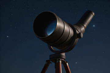 Teleskop auf einem Stativ unter dem Sternenhimmel