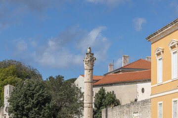 Roman-era Pillar of Shame (Stup srama) on ancient Roman Forum, Zadar, Croatia