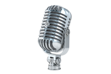 Vintage microphone, chrome finish, retro style