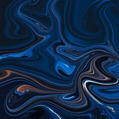 Obraz premium Abstract blue liquid swirl artwork with fluid waves and smooth light reflections. Perfect for modern design, texture backgrounds, and art projects. Keywords: abstract, fluid, swirl, modern, texture