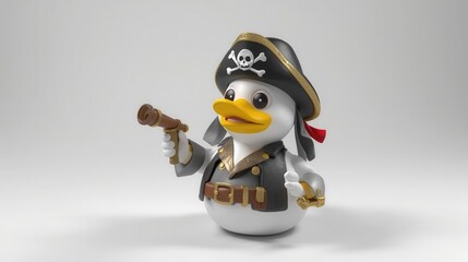 Adventure of a pirate duck figure studio toy photography minimalist close-up fun concept