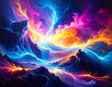 Colorful abstract landscape