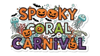 Spooky Coral Carnival Illustration
