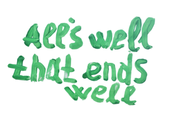 A popular slogan painted with watercolors.