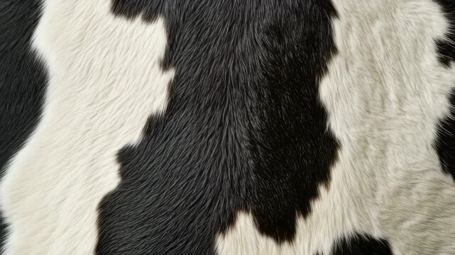 Close-up view of a cow's fur showcasing unique black and white patterns