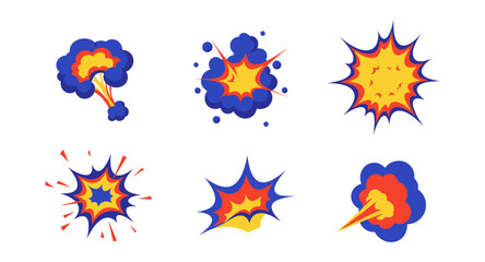 Obraz premium Vibrant comic style explosions in bold colors and dynamic shapes