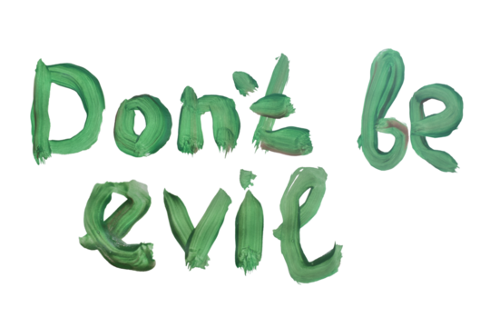 A popular slogan painted with watercolors.