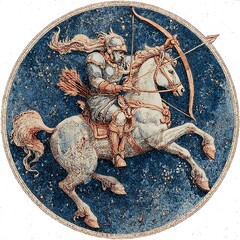 Vintage Sagittarius Centaur Knight White