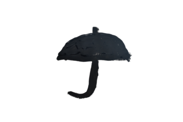 Weather sign painted with watercolor paint, open umbrella.