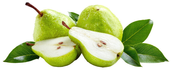 Fresh pears with leaves (1)