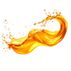 namic Yellow-Orange Liquid Splash in Motion, isolated on a transparent background 