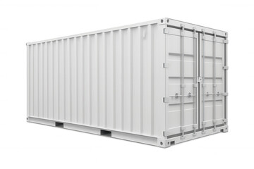 White shipping cargo container, logistics and global shipment concept, 3d rendering artwork, transparent background