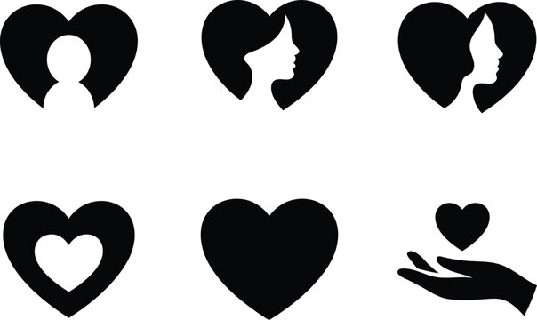 Naklejki Heart icons collection representing love family and romantic relationships