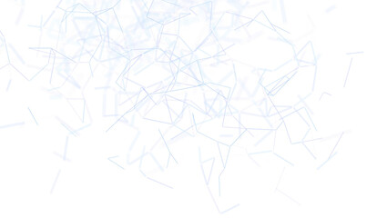 Modern abstract digital art background with connected lines and dots creating a network pattern in soft blue. Suitable for technology, science,