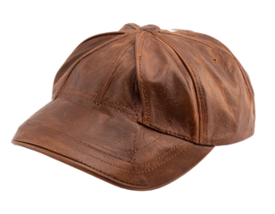 Brown leather baseball cap (1)