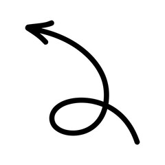 Curved Scribble Arrow Vector Illustration