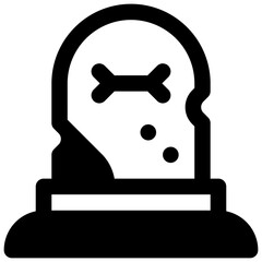 Pet cemetery. Outlined stroke vector icon with black-filled details.