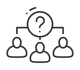 Network connection icon with three generic human figures