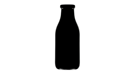 Black bottle silhouette isolated PNG with Transparent Background