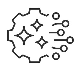 Artificial intelligence concept: gear and sparkles design