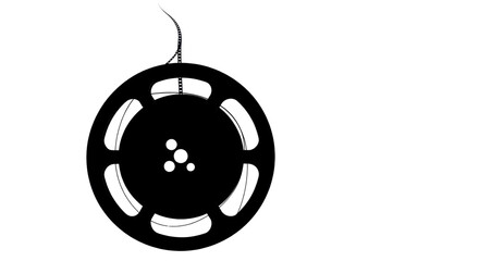 Film reel spooled on a mouse isolated PNG with Transparent Background