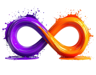 Infinity symbol, vibrant colors, fluid design