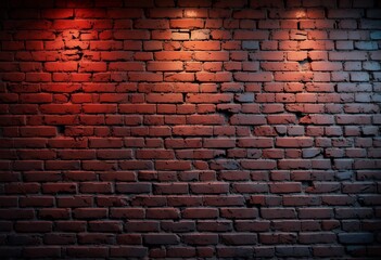 Textured aged brick wall illuminated by contrasting warm and cool lighting effects