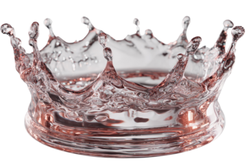 Crown-shaped water splash, rose gold hue