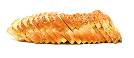 Slice grain bread isolated on white background