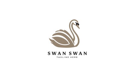 Naklejka premium Elegant swan logo design