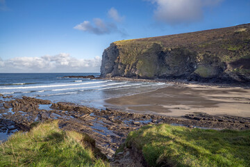 Low tide autumn light at Crackington Haven beach
