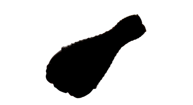 Black silhouette of chicken leg on white background - Powered by Adobe