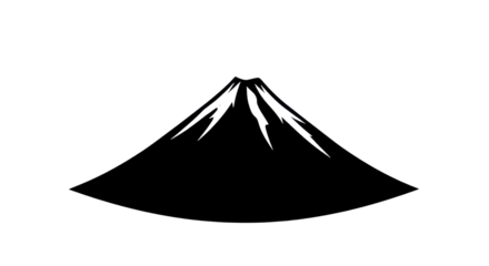 Mountain peak with snowy top isolated on white background