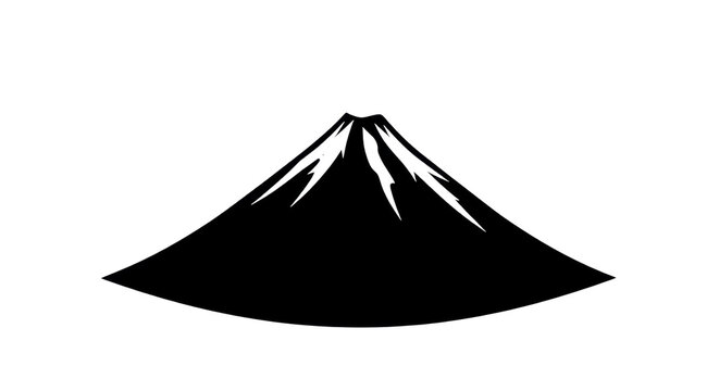 Mountain peak with snowy top isolated on white background - Powered by Adobe