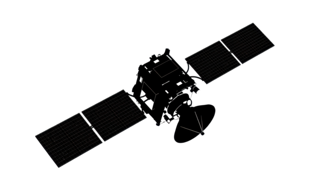 Satellite silhouette isolated PNG with Transparent Background