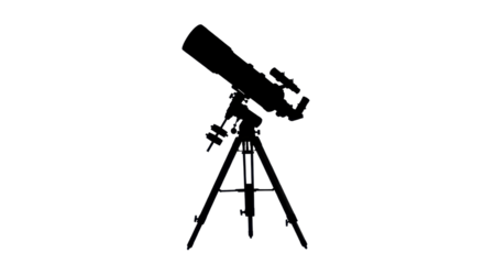 Telescope silhouette vector isolated PNG with Transparent Background