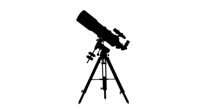 Telescope silhouette vector isolated PNG with Transparent Background