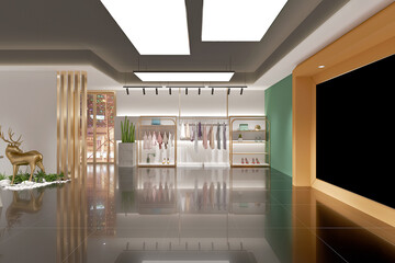 3D Render of Luxury Cloth and Fashion Shop
