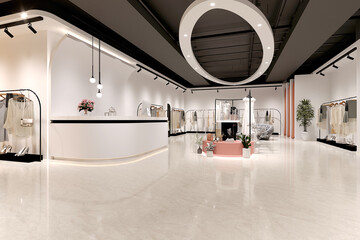 3D Render of Luxury Cloth and Fashion Shop