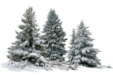 Obraz premium Evergreen forest winter white snow-covered.
