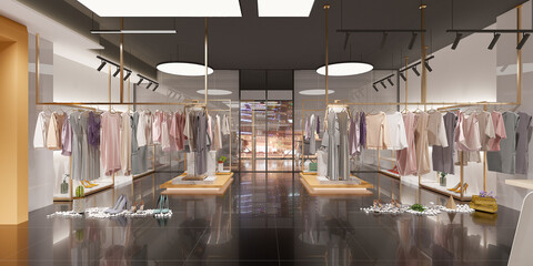 3D Render of Luxury Cloth and Fashion Shop