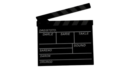 Obraz premium Clapperboard for movie or film production on white background