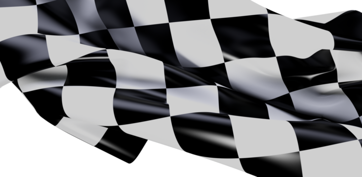 A striking visual of a checkered flag waving, symbolizing victory and the thrill of racing, ideal for motorsports, speed, and competition themes