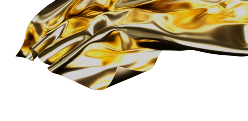 Beautiful golden fabric in motion, perfect for luxury, elegance, and abstract themes. Ideal for backgrounds, designs, and various creative proje