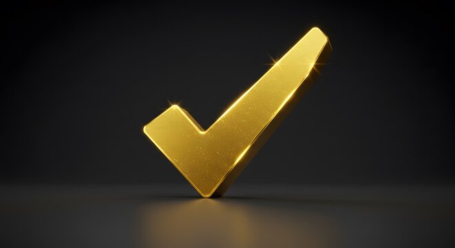 Golden checkmark symbol