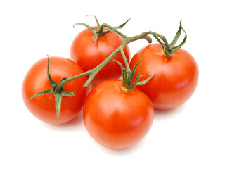 Ripe tomatoes isolated on white background 